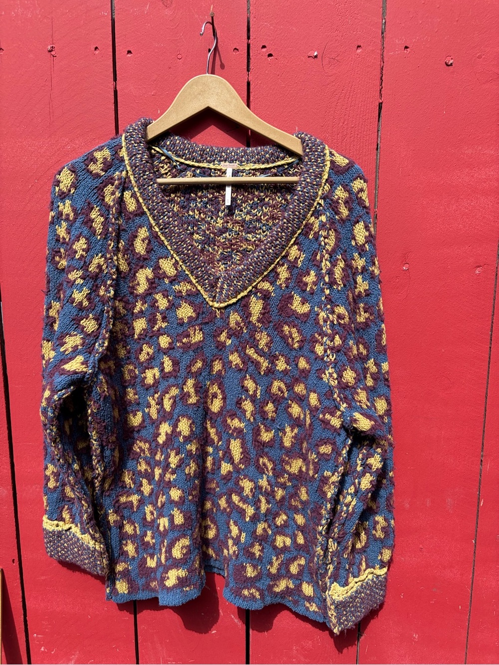 Free People Little Animal S Tunic Sweater Blue Fig Combo